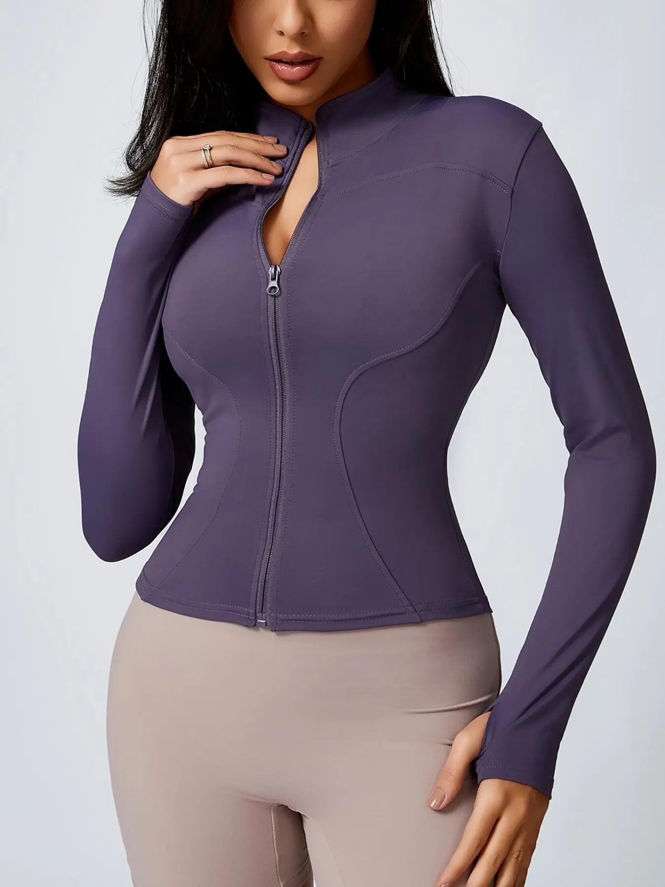 Women'S Zip up Sports Jacket, Tight Long Sleeve Yoga Jacket Top, Ladies' Sportswear for Spring Indoor Outdoor Wear, Athletic Jackets, Zippered Jacket, Sports Outerwear